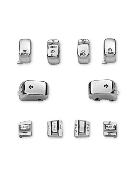 Interruptores cromados harley davidson (FLHTCU, FLHTK, FLTR y FLTRU 96-13 y FLHTCUTG 09-13)