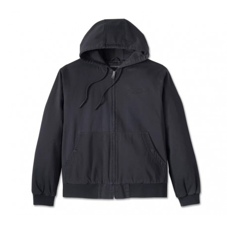 Bar & Shield Workwear Hooded Jacket - Negro Harley