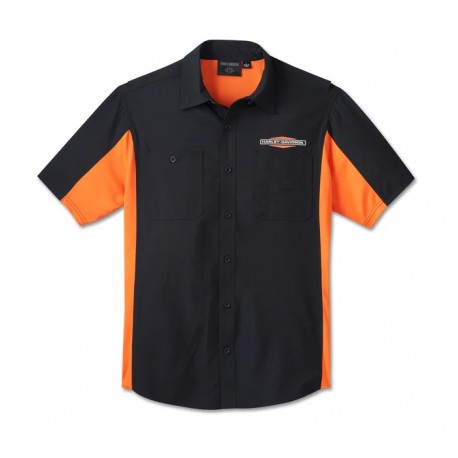 96051-25VM Camisa de manga corta Harley Davidson TECH Milwaukee para hombre