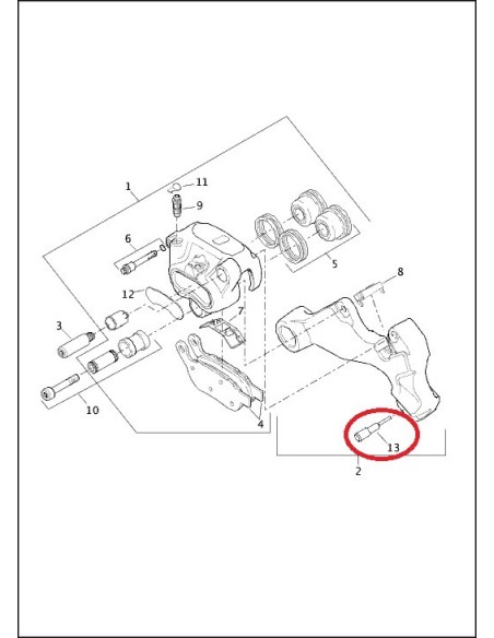 44351-00 GOMA PINZA FRENO TRASERA HARLEY DAVIDSON