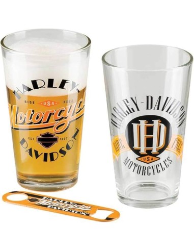 HDL-18798 H-D RIDE FREE PINT GLASS SET