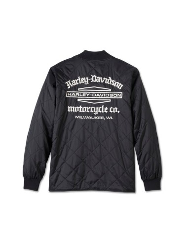 Chaqueta Harley Davidson Old English Stacked Bar & Shield para hombre
