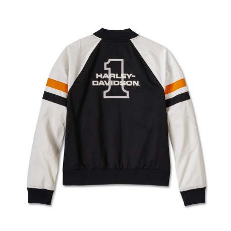 Harley Davidson stacked bar and shield bomber jacket