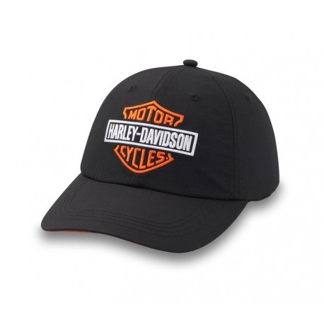 Black Harley Davidson adjustable cap with three stars and shield