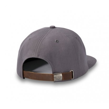 Harley Davidson 5 Panel Strapback Cowboy Cap - Blackened Pearl