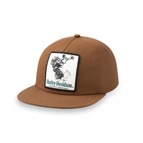 Harley Davidson 5 Panel Strapback Cowboy Cap - Toffee