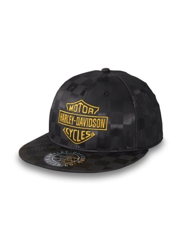 Gorra Harley Davidson con visera rígida cuadros negros