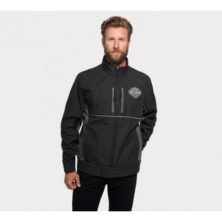Chaqueta Harley Davidson Softshell barras y escudo para hombre