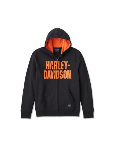 Sudadera Harley Davidson con capucha Bar Font Zip-Up  para hombre