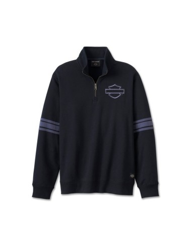 Bar Shield 1/4 Zip Fleece - Harley Black