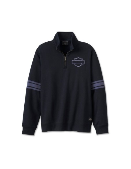 Bar Shield 1/4 Zip Fleece - Harley Black