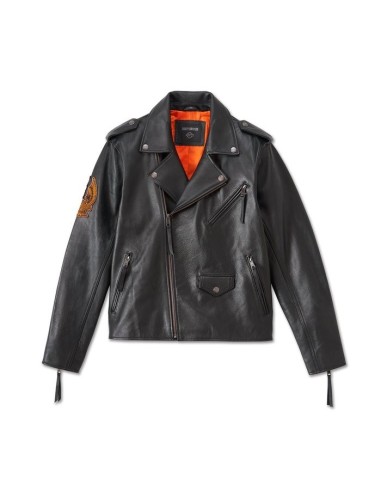 97030-24VM Chaqueta Harley Davidson de cuero para hombre Burning Eagle