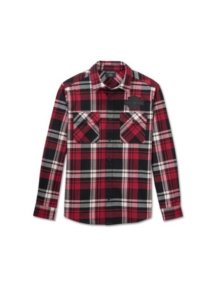96138-25VM Camisa Harley Davidson de franela Bar & Shield