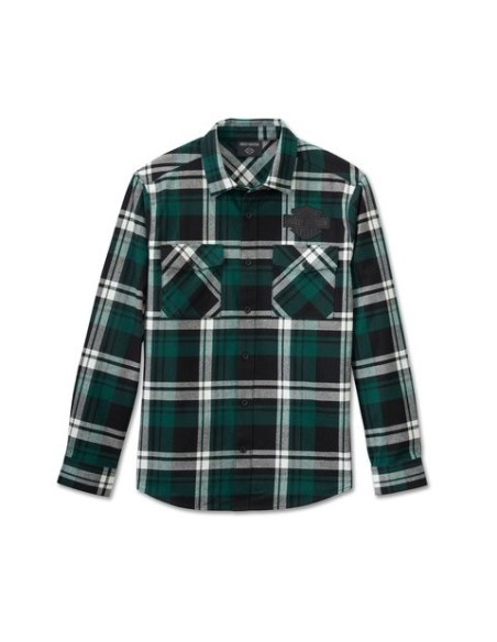 96140-25VM Camisa Harley Davidson de franela Bar & Shield