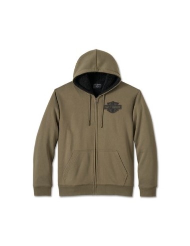 Sudadera Harley Davidson con capucha y cremallera completa Bar & Shield Sherpa