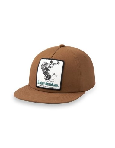 Harley Davidson 5 Panel Strapback Cowboy Cap - Toffee