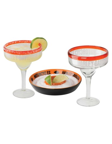 Juego Harley-Davidson® de copas para margarita de ala ancha