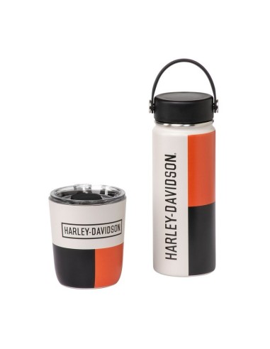 Harley-Davidson Retro Block Travel Mug & Water Bottle Set