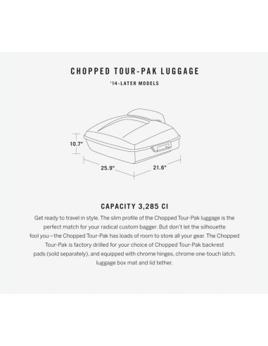 Portaequipajes Harley Davidson Chopped Tour-Pak - Iron Horse Metallic