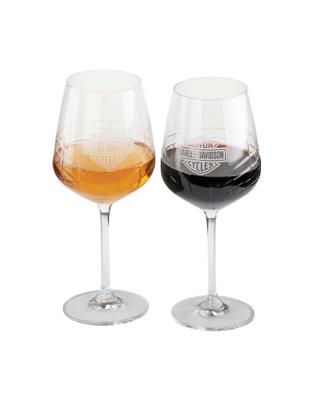 Juego de copas Harley Davidson de vino de cristal HDL-18816