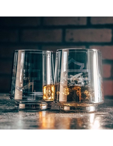 Juego de vasos Harley Davidson Rocks Open B&S gris ahumado HDL-18821