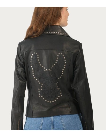 Cazadora Harley-Davidson® Classic Eagle de cuero para mujer  97046-23VW
