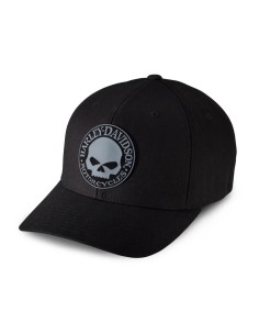 99409-16VM Harley Davidson Stretch Baseball Cap with Willie G Skull Patch