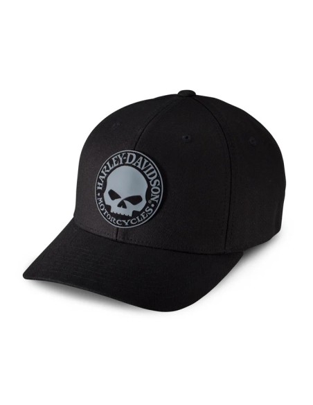 Harley Davidson Stretch Baseball Cap with Willie G Skull Patch