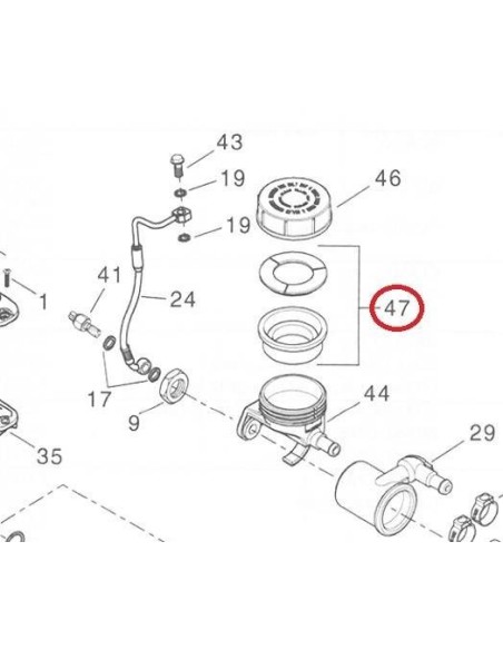 97456-23VW Junta de la tapa del depósito Harley Davidson del freno trasero