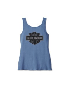 97456-23VW Camiseta Harley Davidson sin mangas Hometown Bar & Shield Fashion para mujer - Azul Colonial