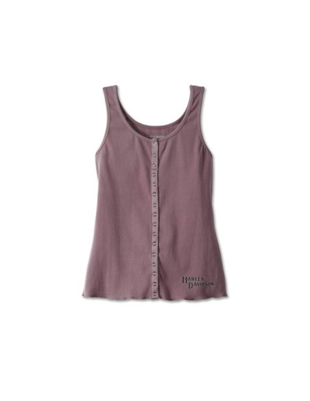 97490-23VW Camiseta Harley Davidson sin mangas de moda Hometown Bar & Shield para mujer - Grape Shake