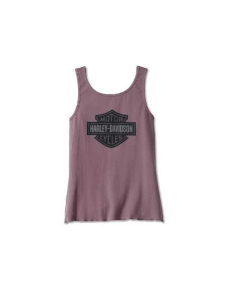 97490-23VW Camiseta Harley Davidson sin mangas de moda Hometown Bar & Shield para mujer - Grape Shake