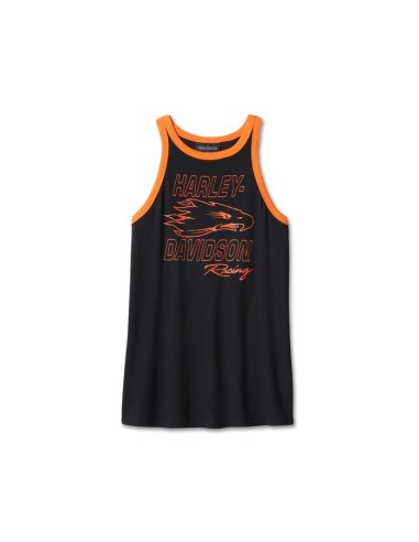 96136-24VW Camiseta de tirantes Harley Davidson acanalada para mujer Screamin' Eagle - Negra