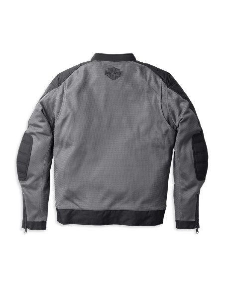 98131-22EM Harley Davidson Men's Zephyr Mesh Jacket with Zip-Off Removable Lining - Granite Grey