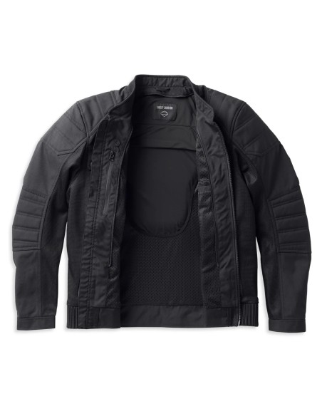 98130-22EM Harley Davidson Men's Zephyr Mesh Jacket with Zip-Off Removable Lining - Black