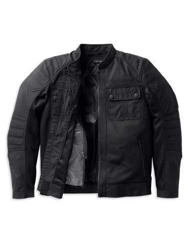 98130-22EM Harley Davidson Men's Zephyr Mesh Jacket with Zip-Off Removable Lining - Black