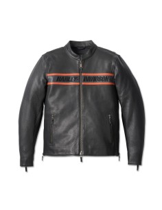 98004-23ET Chaqueta de cuero Harley Davidson Victory Lane II para hombre - Alta