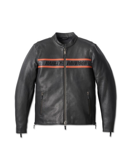 98004-23ET Chaqueta de cuero Harley Davidson Victory Lane II para hombre - Alta