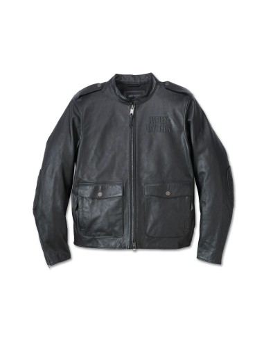 98022-23VM Chaqueta de cuero Harley-Davidson Captains con sistema de capas para hombre