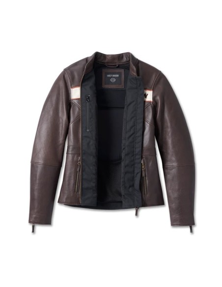 98006-23EW Chaqueta de cuero Harley Davidson Victory Lane para mujer
