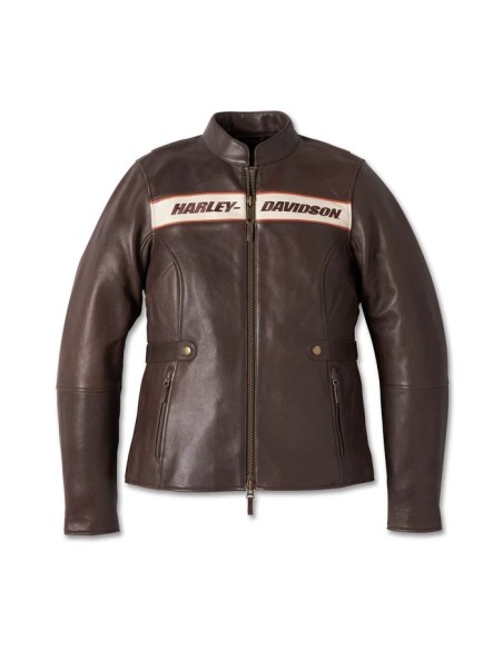 98006-23EW Chaqueta de cuero Harley Davidson Victory Lane para mujer