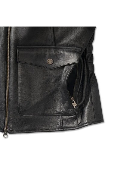 98018-23VW Harley-Davidson Women's Captains Leather Jacket with H-D Flex Layering System