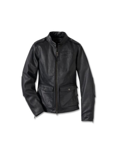 98018-23VW Chaqueta de cuero Harley Davidson Captains con sistema de capas H-D Flex para mujer