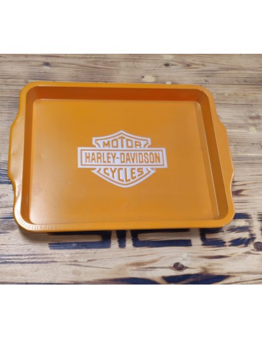 96851-09V Bandeja metálica Harley-Davidson naranja con logo