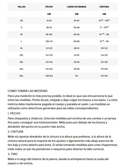 TALLAS CHAQUETAS HARLEY DAVIDSON