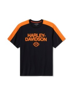 Camiseta TECH Coolmax Harley Davidson para hombre – Harley Black & Harley Orange