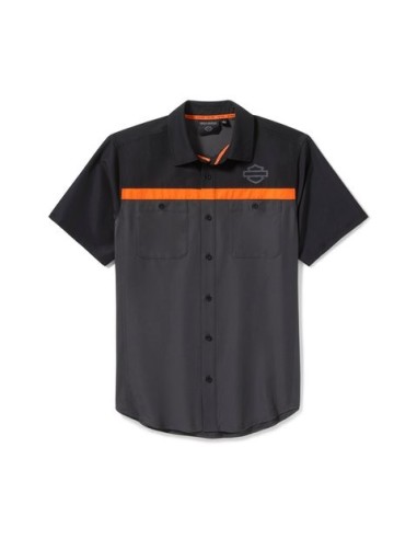 Camisa ventilada TECH Harley Davidson para hombre – Asphalt & Harley Black