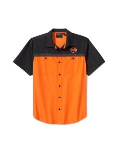 Camisa ventilada TECH Harley Davidson para hombre – Harley Orange & Harley Black