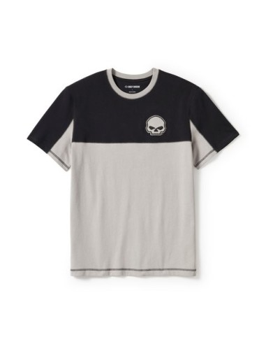 Camiseta de manga corta con bloques de color Willie Harley Davidson G. Skull