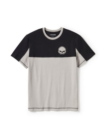 Camiseta de manga corta con bloques de color Willie Harley Davidson G. Skull
